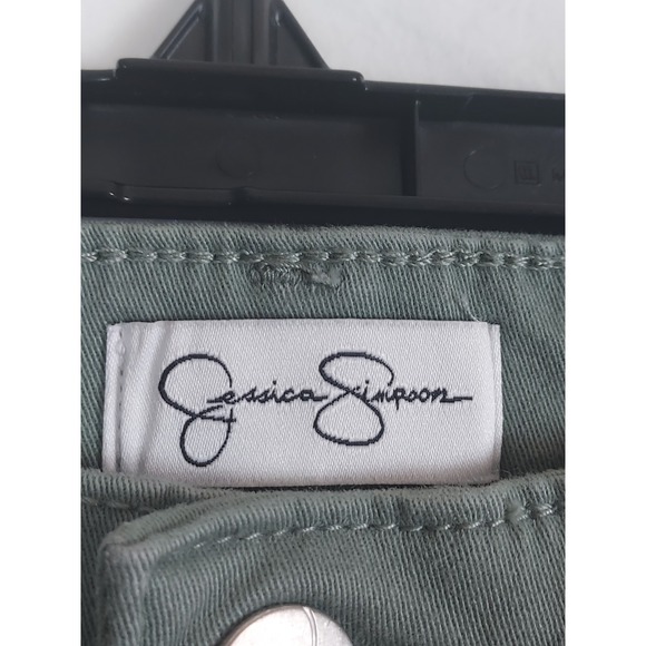 JESSICA SIMPSON HIGH RISE SKINNY ANKLE JEAN Size 8 GREEN 5 POCKET - Picture 3 of 7